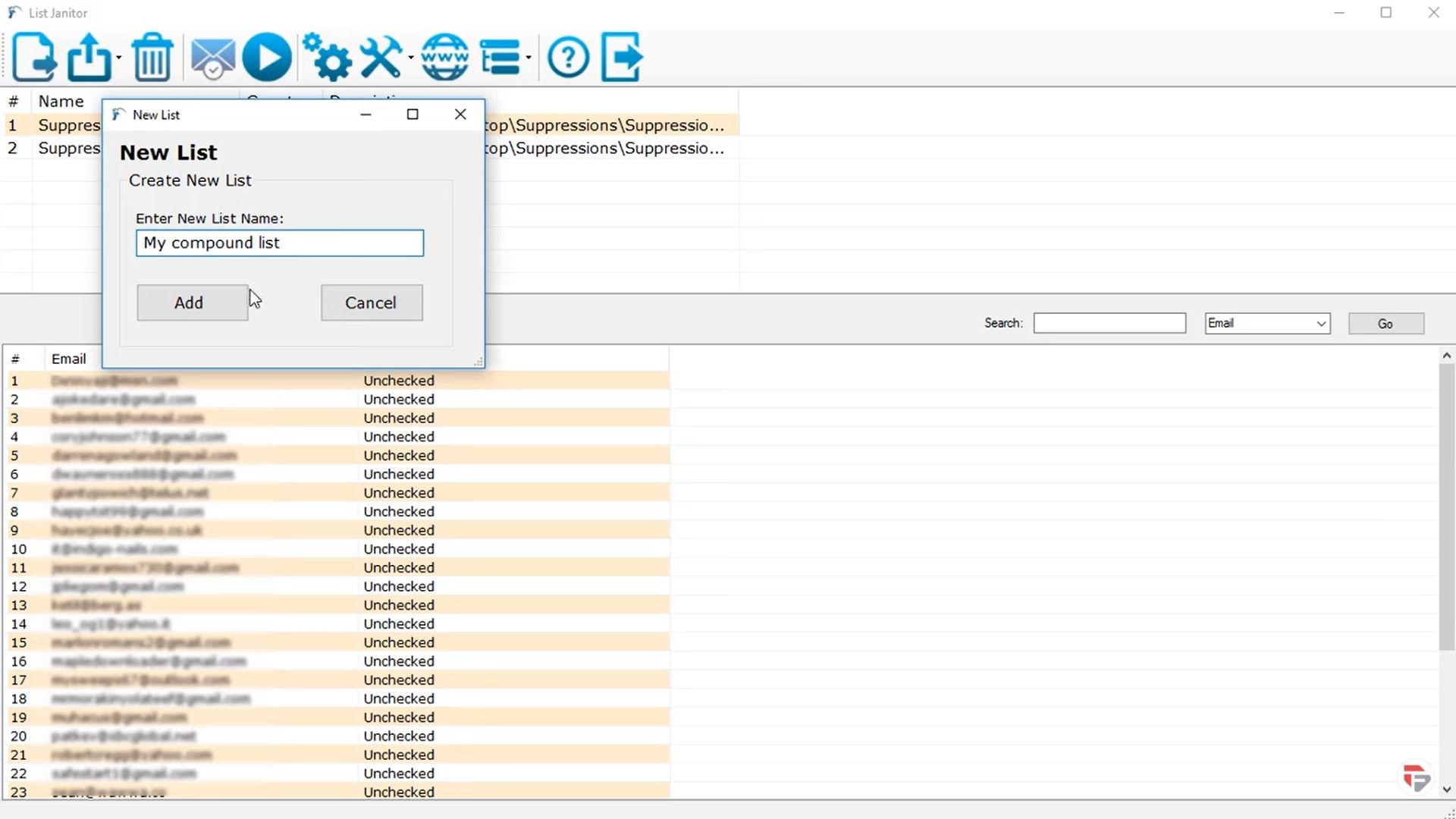 screenshot of List Janitor